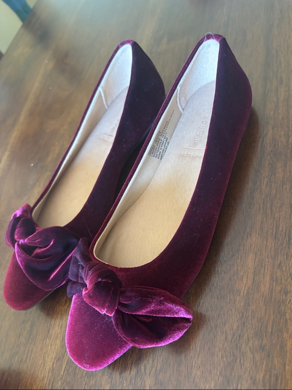 LC Lauren Conrad Velvet Bow Flats in Deep Plum
